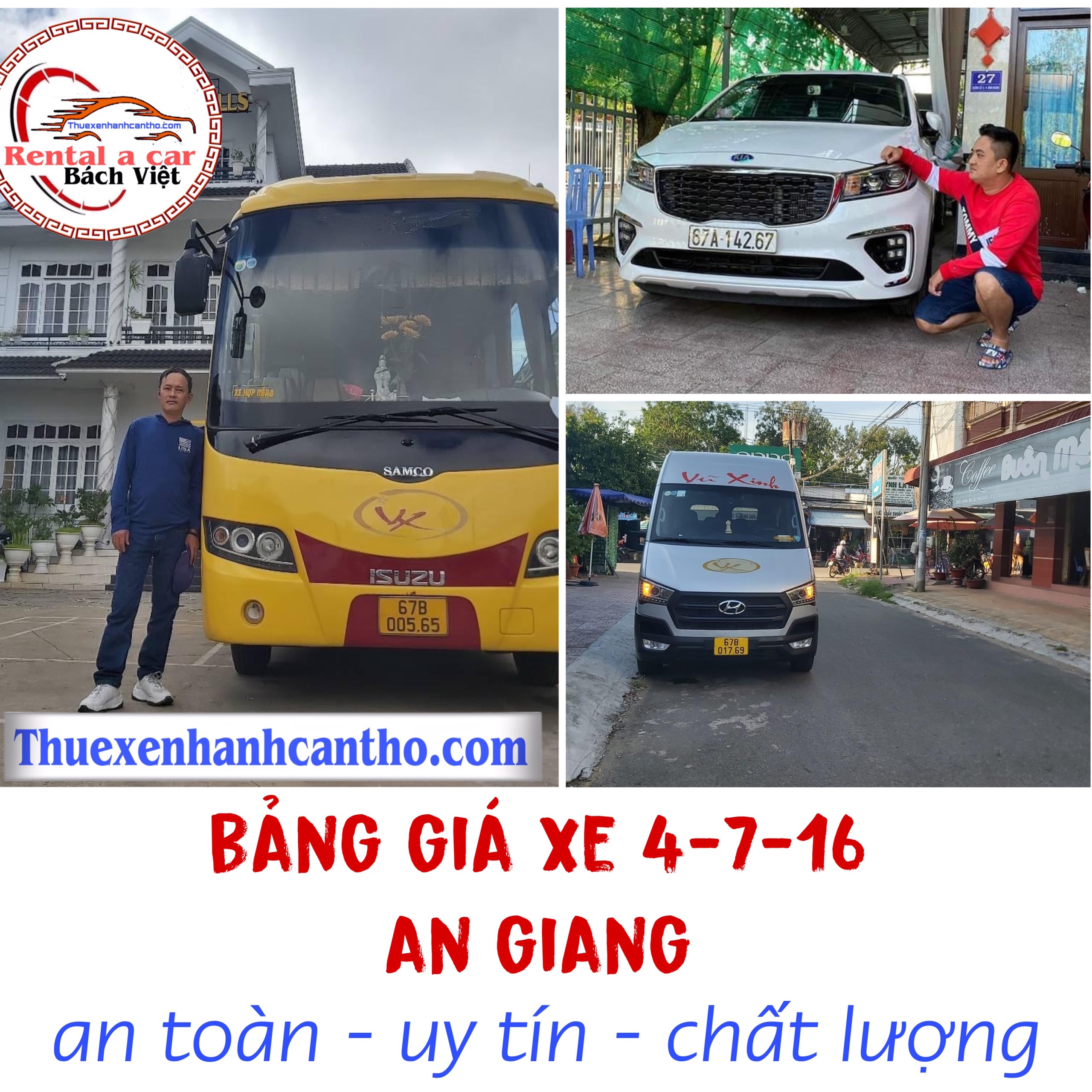 Bảng giá xe dịch vụ 4-7-16 Limousine An Giang