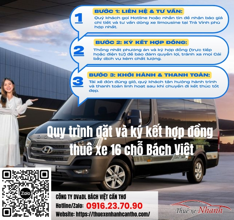 Quy trình thuê xe 16 chỗ tại Bách Việt chuyên nghiệp, minh bạch và tối ưu trải nghiệm khách hàng.